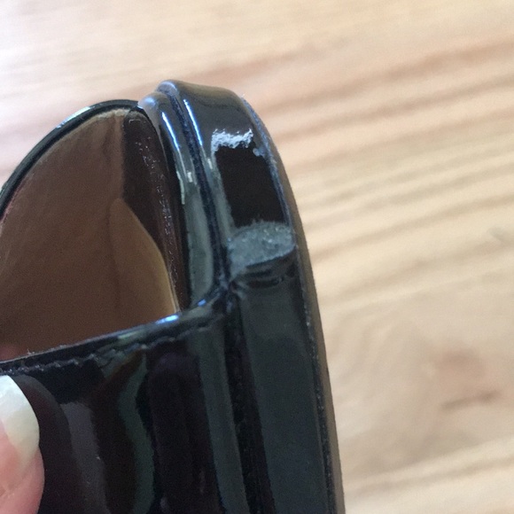 Cole Haan Nike Air Peep Toe Black Patent Pumps Size 10 - Picture 11 of 12